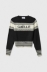 Pullover Girocollo Manica Lunga Nero-Offwhite