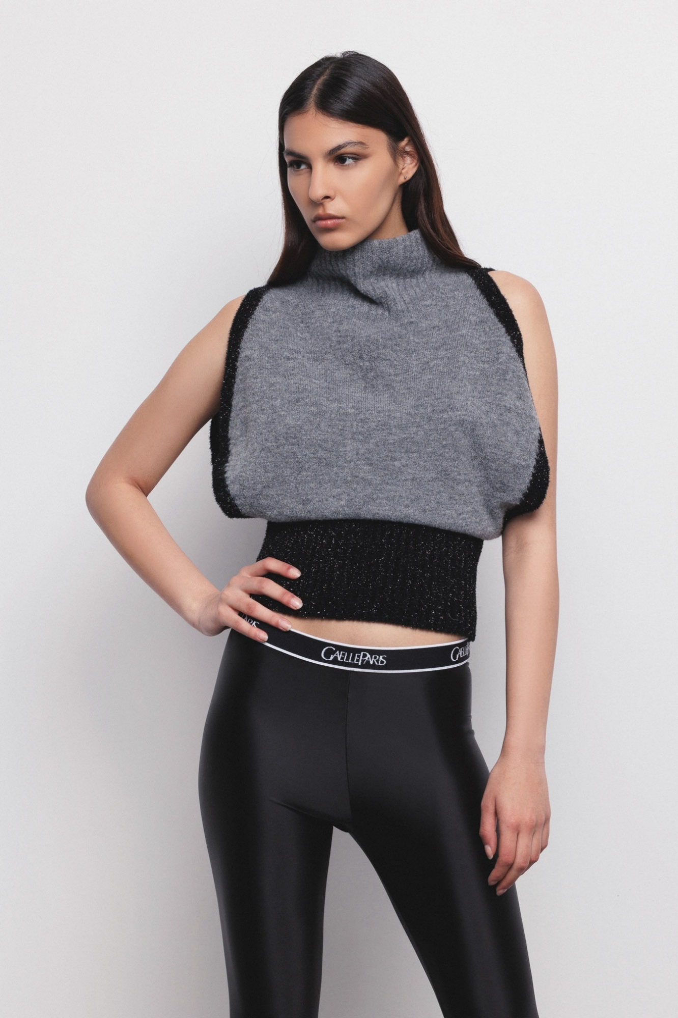 Gilet Collo Alto Grigio