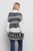 Cardigan Con Frange Offwhite-Nero