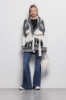 Cardigan Con Frange Offwhite-Nero