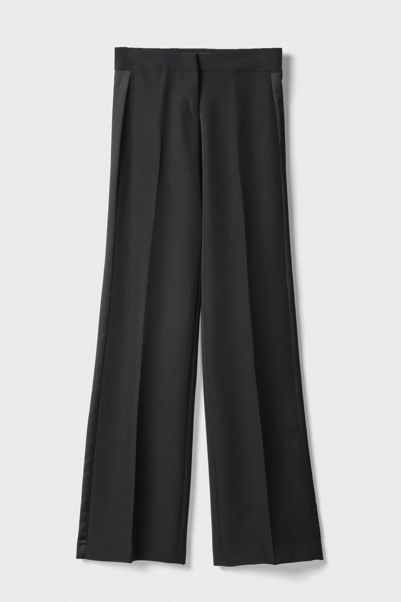 Pantalone A Palazzo In Cady Nero