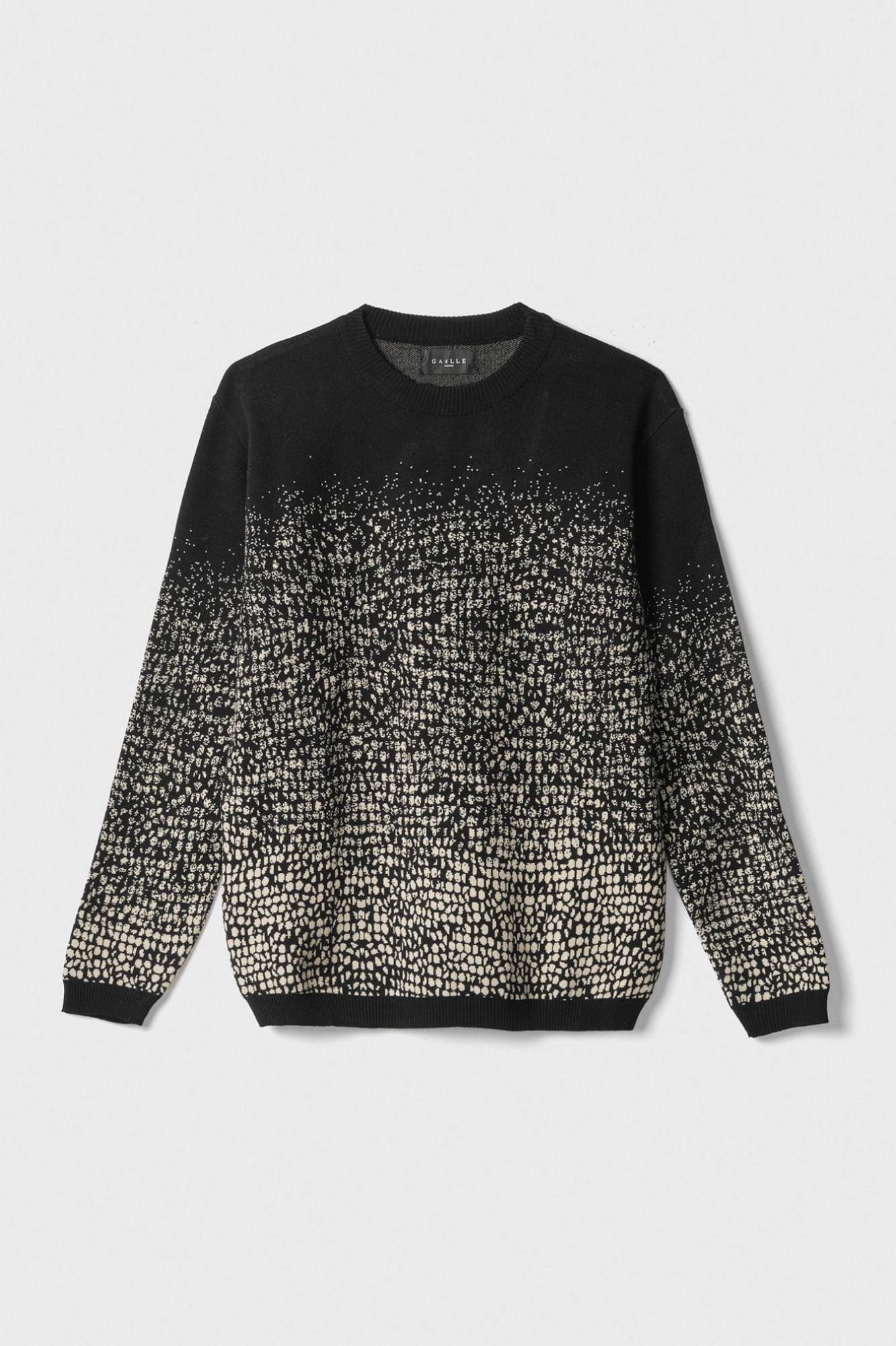 Picture of Shaded Jacquard Basic Fit Pullover Black rope