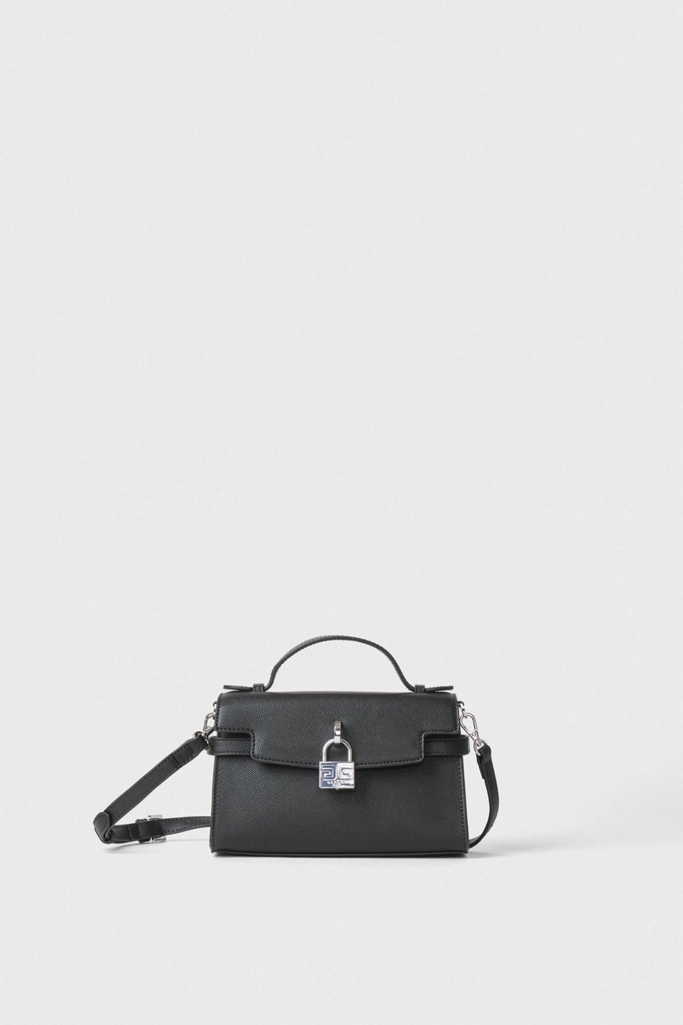 Mini Shoulder Strap In Ecopelle Liscio Nero