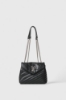 Mini Shoulder Strap In Ecopelle Liscio Nero