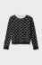 Pullover Girocollo Con All Over Intarsio Nero