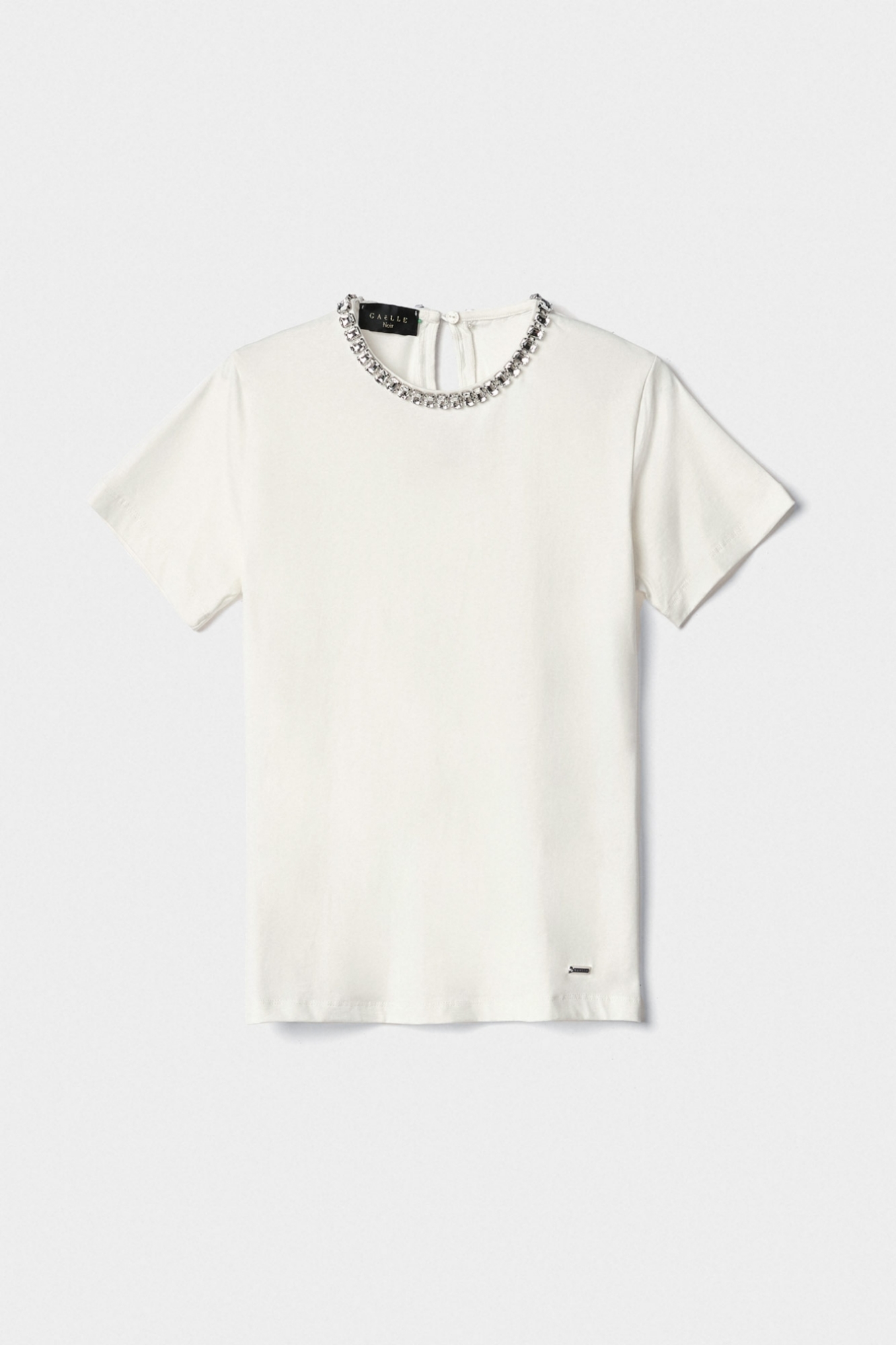 T-Shirt Paricollo Mezza Manica Off White