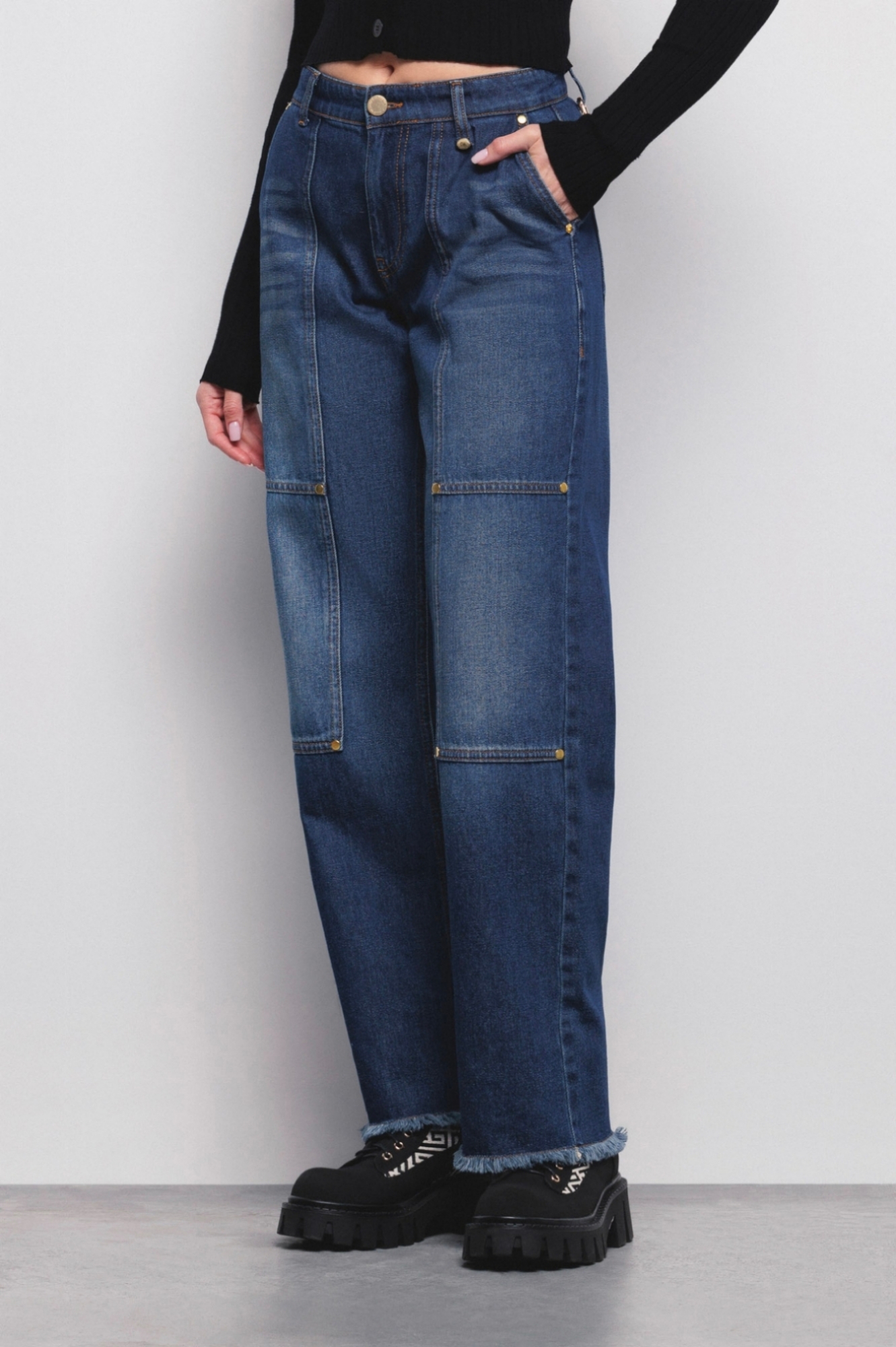 Jeans Work Straight Denim Blu