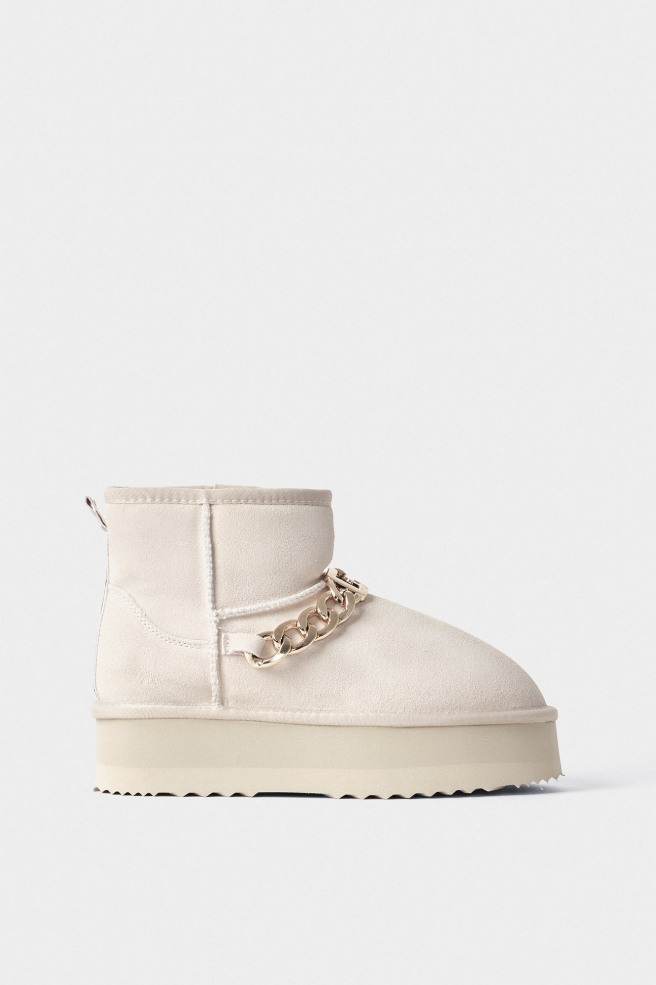 Eskimo Boots Con Pelliccia E Catena Off White