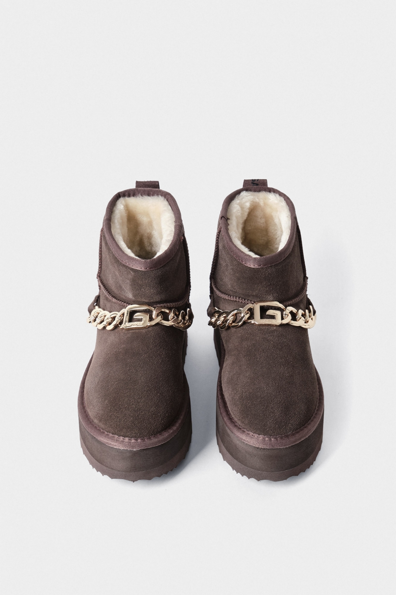 Eskimo Boots Con Pelliccia E Catena Marrone