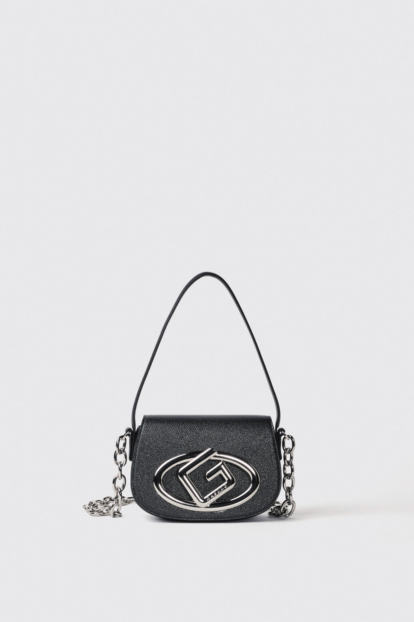 Reg shoulder strap con catena maxi g galvanica in tono • Nero